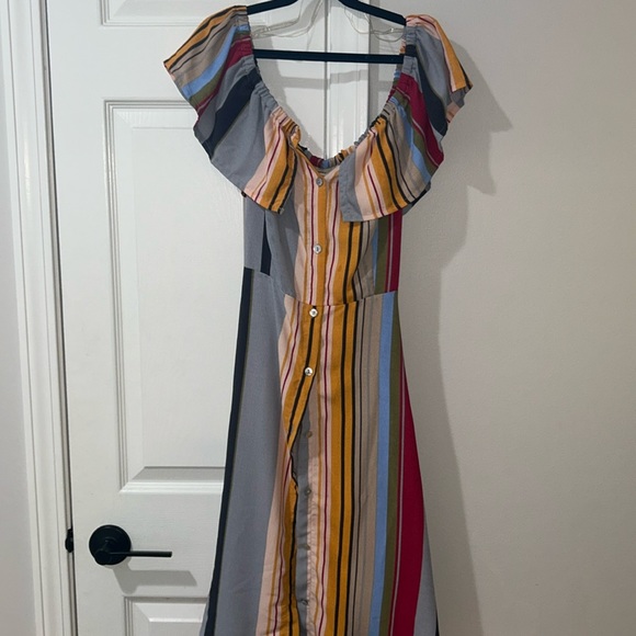 Button up striped Entro dress - Picture 2 of 6